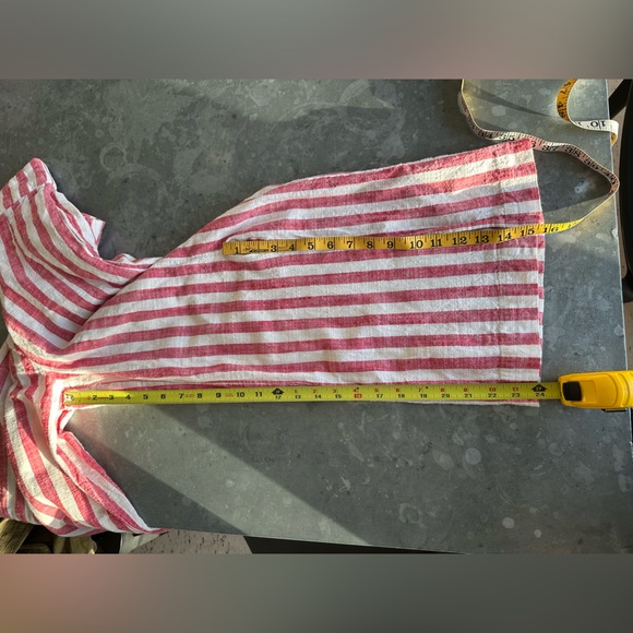 SOLD- UO Red & White Striped Gauze Cotton Split Leg Pants Size S - Picture 7 of 7